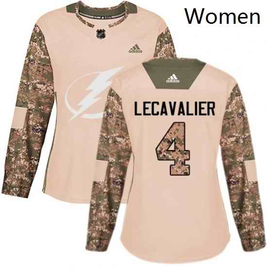 Womens Adidas Tampa Bay Lightning 4 Vincent Lecavalier Authentic Camo Veterans Day Practice NHL Jersey